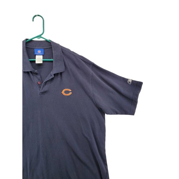 CHICAGO BEARS Shirt Men’s Short Sleeve Polo NFL Navy Blue Extra Large - Picture 6 of 7